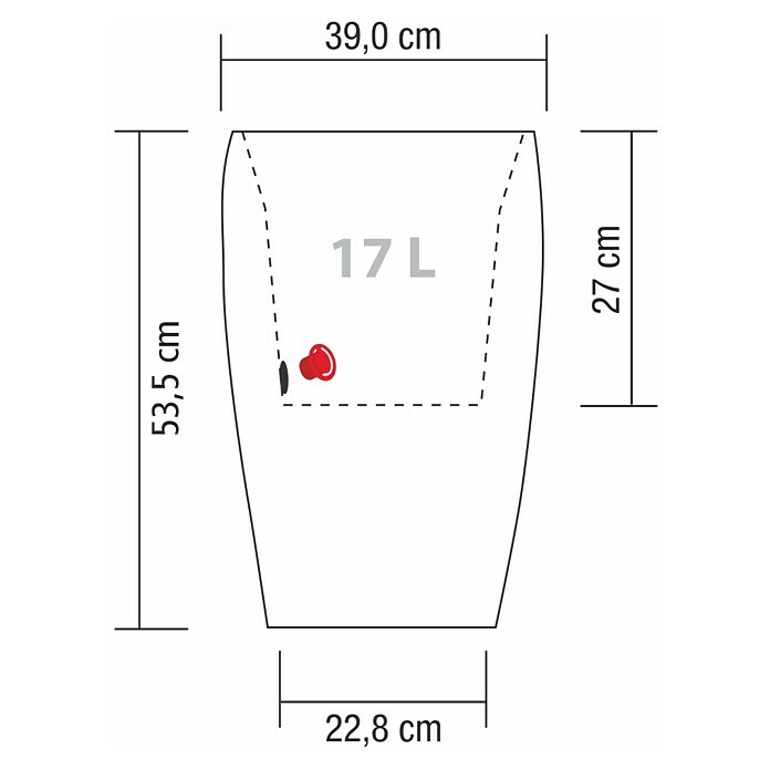 Scheurich Barceo Pflanzsäule rund (Außenmaß (Ø x H): 39 x 53,5 cm, Kunststoff, Granitschwarz) | BAUHAUS