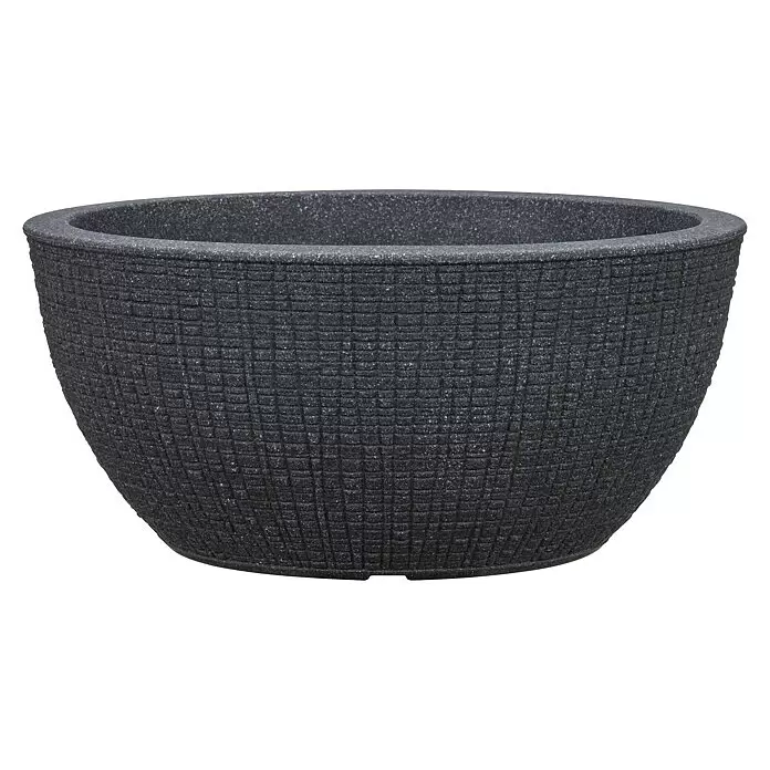 Scheurich Pflanzschale rund BarceoAußenmaß (Ø x H): 39 x 18 cm, Kunststoff, Granitschwarz, Rund