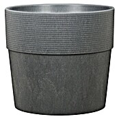 Scheurich Groove Pflanztopf + (Außenmaß (Ø x H): 28,5 x 26,2 cm, Kunststoff, Carbonschwarz) | BAUHAUS