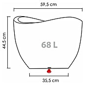 Scheurich Wave Globe Pflanztopf (Außenmaß (Ø x H): 59,5 x 44,5 cm, Kunststoff, Steingrau) | BAUHAUS