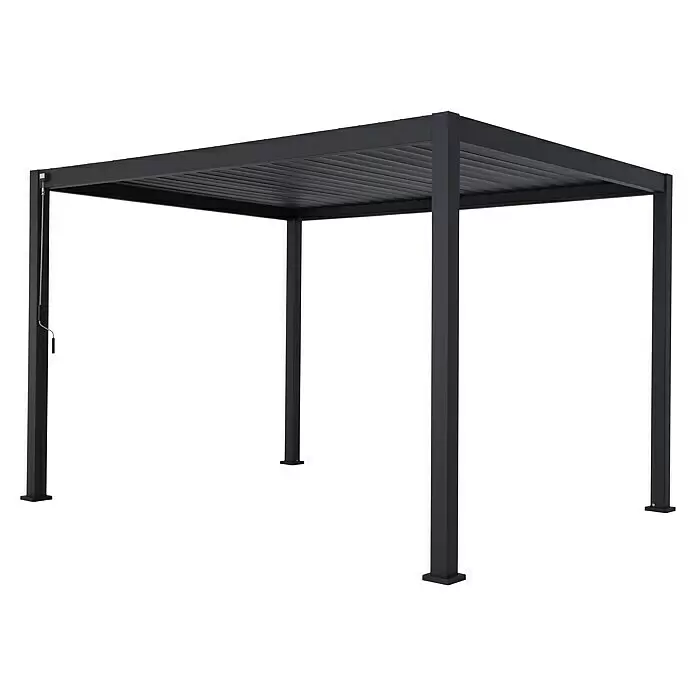Sorara Pergola Mirador Classic - B x T: 300 x 400 cm, Farbe Gestell: Anthrazit, Aluminium - Schwarze Aluminium-Lamellenpergola mit verstellbaren Dachlamellen.
