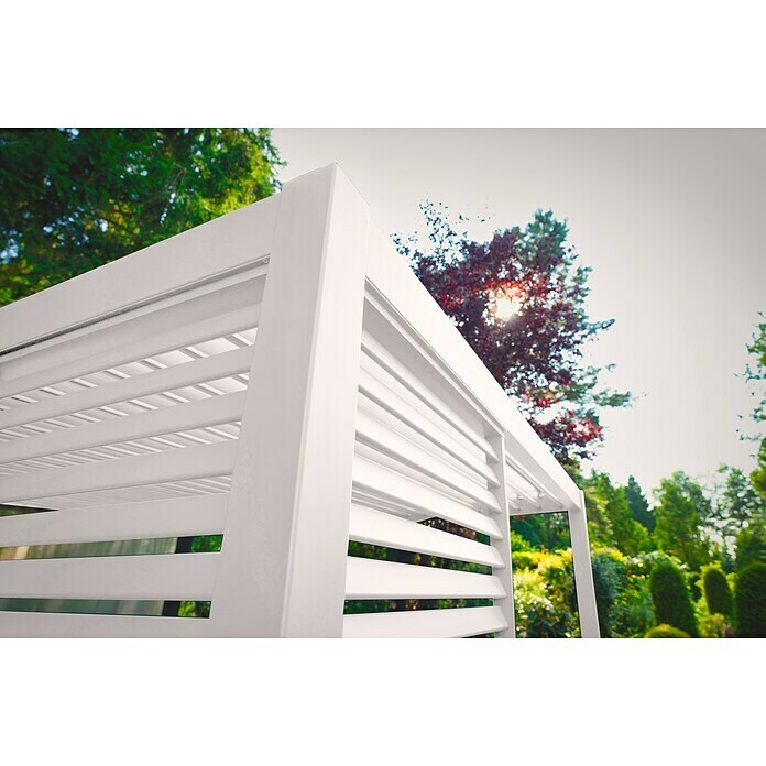 Sorara Pavillon-Seitenwand aus Lamellen (B x H: 123 x 240 cm, Weiß, Für die Modelle Classic und Deluxe mit Länge 400 cm) | BAUHAUS