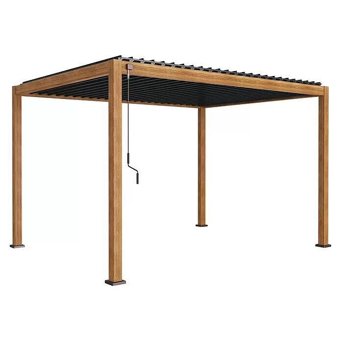 Sorara Lamellenpavillon Mirador DeluxeB x T: 300 x 400 cm, Farbe Gestell: Eiche Hell, Aluminium