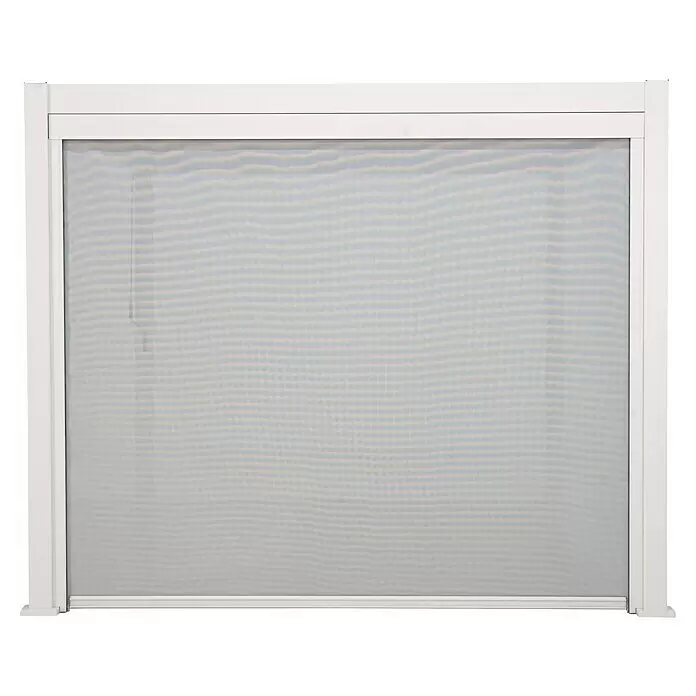 Sorara Seitenelement Rollo Solid & Basic - 400 cm, Weiß - Weiß gerahmter ausziehbarer Insektenschutz mit Netzgewebe für Fenster oder Türen.