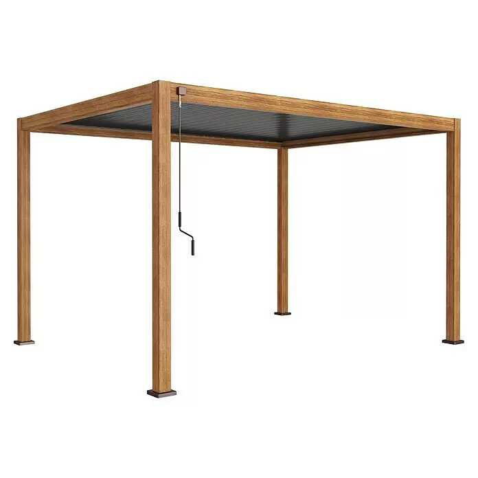 Sorara Lamellenpavillon Mirador DeluxeB x T: 300 x 400 cm, Farbe Gestell: Eiche Hell, Aluminium