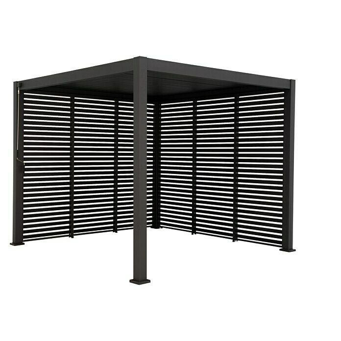 Sorara Pavillon-Seitenwand aus Lamellen (B x H: 113 x 240 cm, Anthrazit, Für die Modelle Classic und Deluxe mit Länge 360 cm) | BAUHAUS