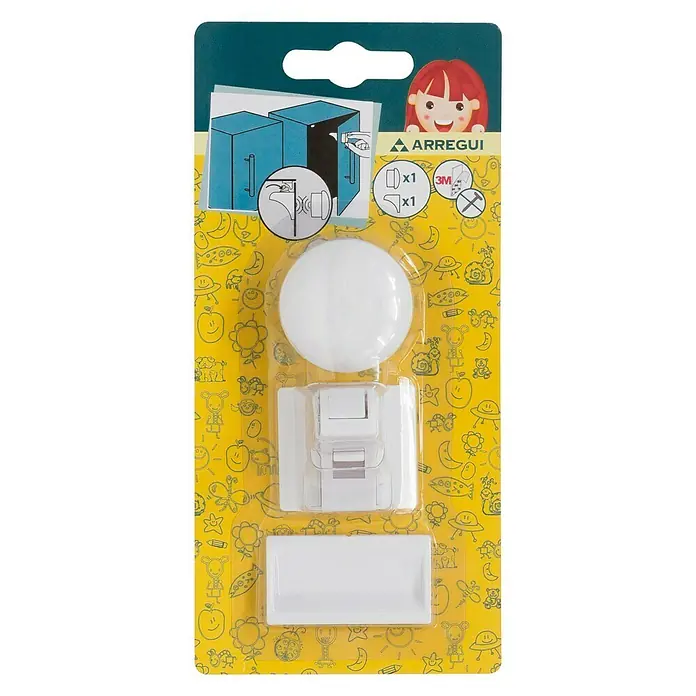 Arregui Cierre para muebles magnético A-1044360 - Blanco, Tipo de montaje: Pegado - Cierres de seguridad infantil para armarios y cajones para proteger a los niños de la apertura. Fácil instalación con almohadillas adhesivas 3M.