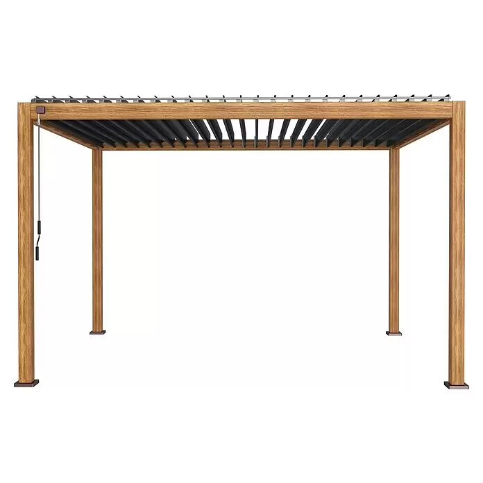 Sorara Lamellenpavillon Mirador DeluxeB x T: 300 x 400 cm, Farbe Gestell: Eiche Hell, Aluminium