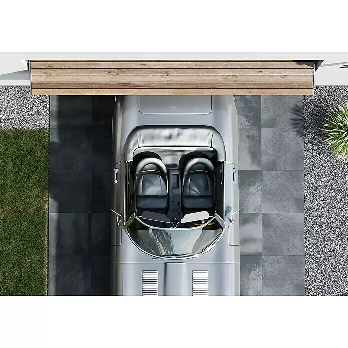 Cersanit Terrassenfliese Beton Grey Dark - 59,3 x 59,3 x 2 cm, Dunkelgrau, Matt - Detailaufnahme