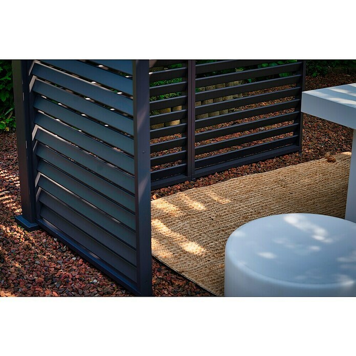 Sorara Pavillon-Seitenwand aus Lamellen (B x H: 93 x 240 cm, Anthrazit, Für kurze Seite des Sunfun Lamellenpavillon Korfu) | BAUHAUS