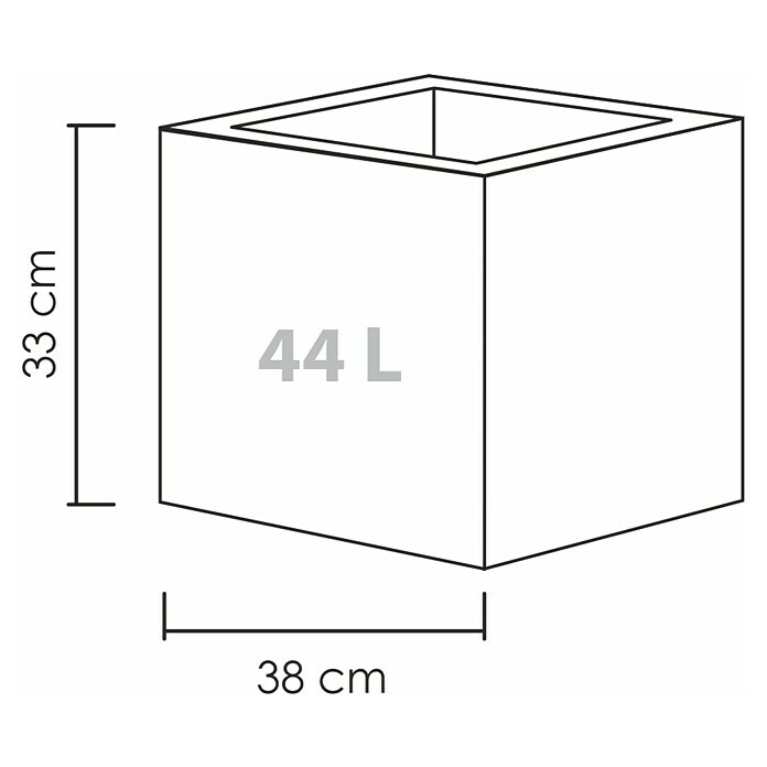 Scheurich Pflanzkübel eckig C-Cube (Außenmaß (L x B x H): 38 x 38 x 33 cm, Kunststoff, Grau) | BAUHAUS