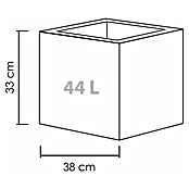 Scheurich Pflanzkübel eckig C-Cube (Außenmaß (L x B x H): 38 x 38 x 33 cm, Kunststoff, Grau) | BAUHAUS