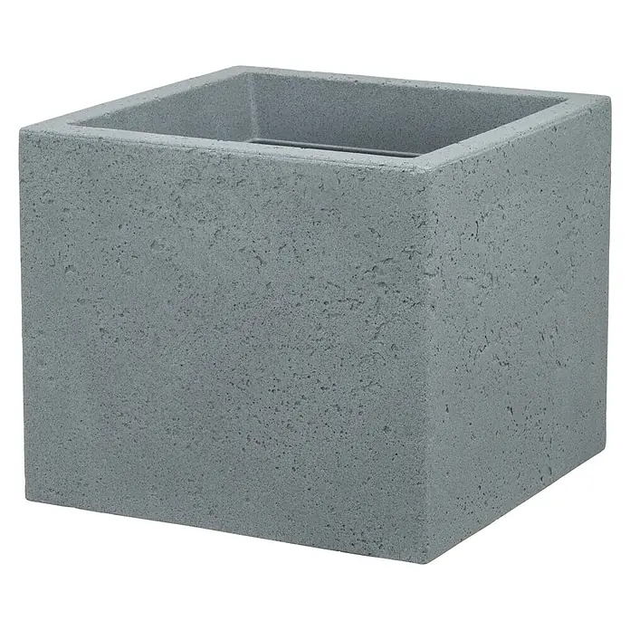 Scheurich Pflanzkübel eckig C-Cube - Außenmaß (L x B x H): 28,5 x 28,5 x 27 cm, Kunststoff, Grau - Grauer Pflanzwürfel aus Beton. Der Betonpflanzkasten ist quadratisch und hat eine raue Oberfläche. Ideal für den Garten oder die Terrasse.