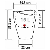 Scheurich Wave Globe Pflanzsäule rund (Außenmaß (Ø x H): 39,5 x 53,3 cm, Kunststoff, Steingrau) | BAUHAUS