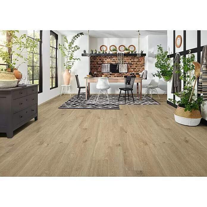 LOGOCLIC Aquaprotect Smart Laminat - Eiche Eurus, Landhausdiele, 1.288 x 195 x 6 mm - Stimmungsaufnahme