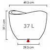 Scheurich Wave Globe Pflanztopf Wave Globe (Außenmaß (Ø x H): 49,5 x 37,1 cm, Kunststoff, Steingrau) | BAUHAUS