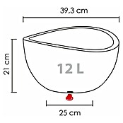 Scheurich Pflanzschale rund Wave Globe (Außenmaß (Ø x H): 39,3 x 21 cm, Kunststoff, Schwarz granit) | BAUHAUS