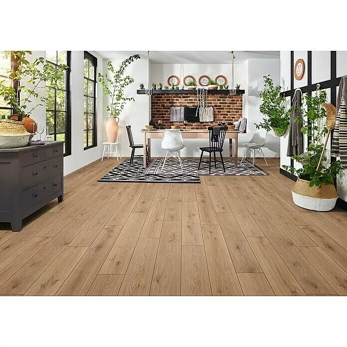 LOGOCLIC Aquaprotect Smart Laminat - Sogne Oak, Landhausdiele, 1.288 x 195 x 6 mm - Stimmungsaufnahme