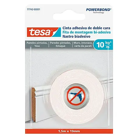 Tesa Powerbond Cinta de doble cara Paredes pintadas/Yeso