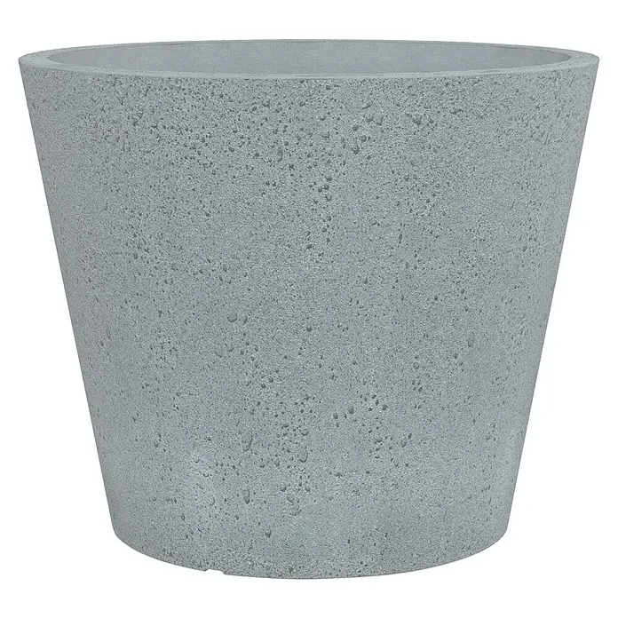 Scheurich Pflanztopf C-Cone - Außenmaß (Ø x H): 47,4 x 39,4 cm, Kunststoff, Betongrau - Grauer konischer Pflanztopf mit strukturierter Oberfläche für den Innen- und Außenbereich.