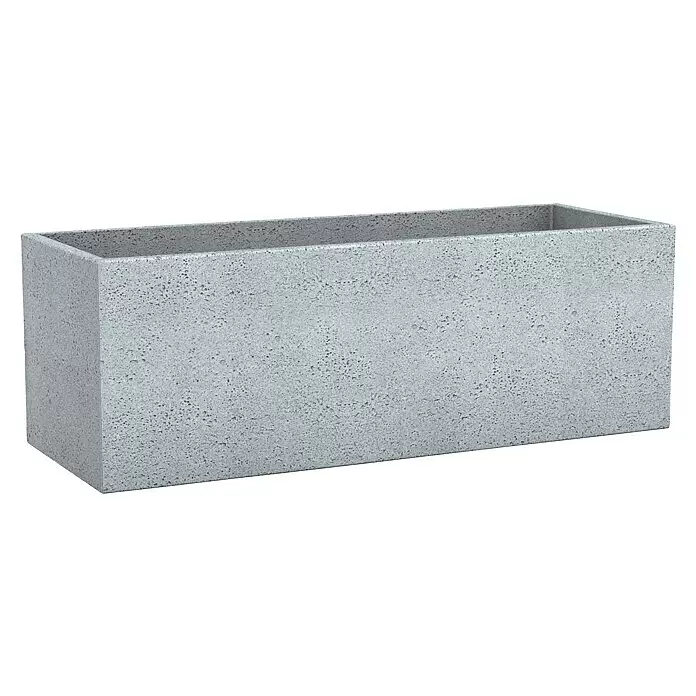 Scheurich Pflanzkasten C-Cube - Außenmaß (L x B x H): 79 x 29 x 27,4 cm, Kunststoff, Grau - Rechteckiger grauer Beton-Pflanzkübel mit strukturierter Oberfläche.
