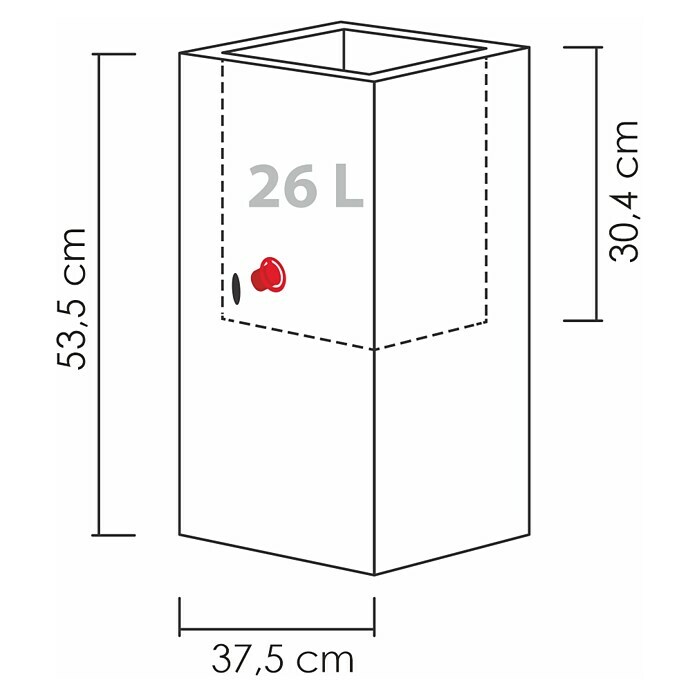 Scheurich Muretto Pflanzsäule eckig (Außenmaß (L x B x H): 38 x 38 x 53,5 cm, Kunststoff, Steingrau) | BAUHAUS