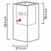 Scheurich Muretto Pflanzsäule eckig (Außenmaß (L x B x H): 38 x 38 x 53,5 cm, Kunststoff, Steingrau) | BAUHAUS