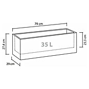 Scheurich Pflanzkasten C-Cube (Außenmaß (L x B x H): 79 x 29 x 27,4 cm, Kunststoff, Schwarz) | BAUHAUS