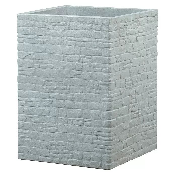 Scheurich Muretto Pflanzsäule eckigAußenmaß (L x B x H): 38 x 38 x 53,5 cm, Kunststoff, Steingrau