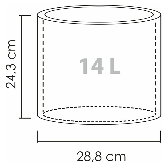 Scheurich Riva Pflanztopf (Außenmaß (Ø x H): 28,8 x 24,3 cm, Kunststoff, Granitschwarz) | BAUHAUS