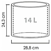 Scheurich Riva Pflanztopf (Außenmaß (Ø x H): 28,8 x 24,3 cm, Kunststoff, Betongrau) | BAUHAUS