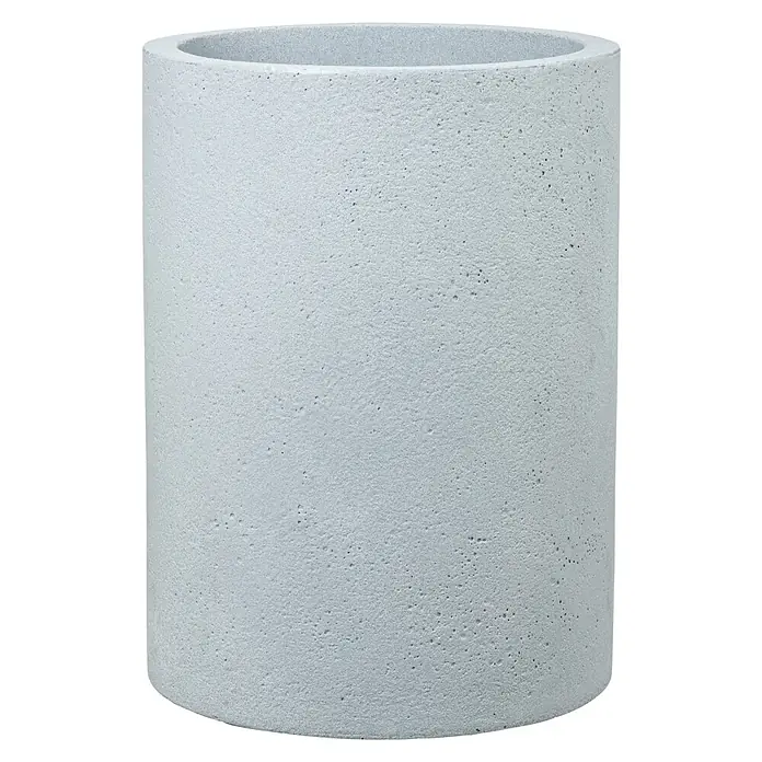 Scheurich Riva Pflanzsäule rund - Außenmaß (Ø x H): 38,5 x 53,4 cm, Kunststoff, Betongrau - Zylinderförmiger, grauer Pflanztopf mit rauer Oberfläche. Ideal für den Innen- und Außenbereich, ein schlichtes und modernes Designelement.