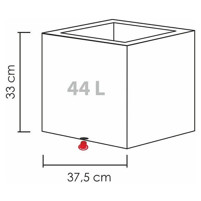 Scheurich Muretto Pflanzkasten (Außenmaß (L x B x H): 37,5 x 37,5 x 33 cm, Kunststoff, Steingrau) | BAUHAUS