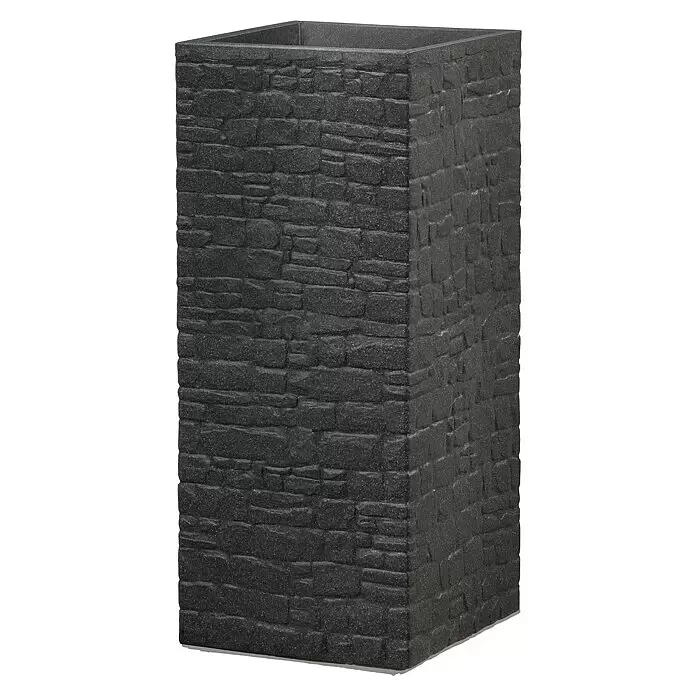 Scheurich Muretto Pflanzsäule eckigAußenmaß (L x B x H): 26 x 26 x 59 cm, Kunststoff, Schwarz