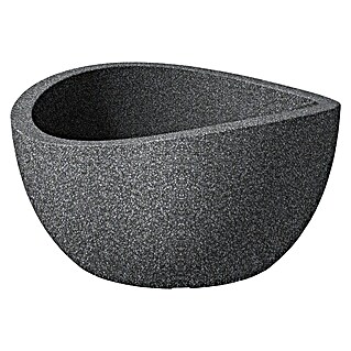 Scheurich Pflanzschale rund Wave Globe (Außenmaß (Ø x H): 39,3 x 21 cm, Kunststoff, Schwarz granit)