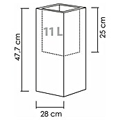 Scheurich Pflanzsäule eckig C-Cube (Außenmaß (L x B x H): 28 x 28 x 47,7 cm, Kunststoff, Grau) | BAUHAUS