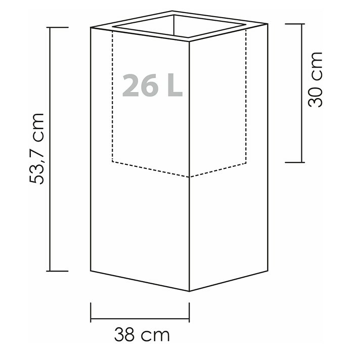 Scheurich Pflanzsäule eckig C-Cube (Außenmaß (L x B x H): 38 x 38 x 53,7 cm, Kunststoff, Grau) | BAUHAUS