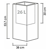 Scheurich Pflanzsäule eckig C-Cube (Außenmaß (L x B x H): 38 x 38 x 53,7 cm, Kunststoff, Grau) | BAUHAUS