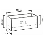 Scheurich Pflanzkasten C-Cube (Außenmaß (L x B x H): 58,5 x 25 x 26,5 cm, Kunststoff, Grau) | BAUHAUS