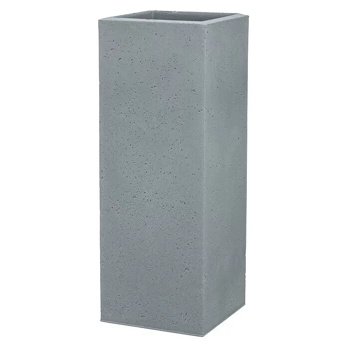 Scheurich Pflanzsäule eckig C-Cube - Außenmaß (L x B x H): 26 x 26 x 69,8 cm, Kunststoff, Grau - Diagonale Ansicht