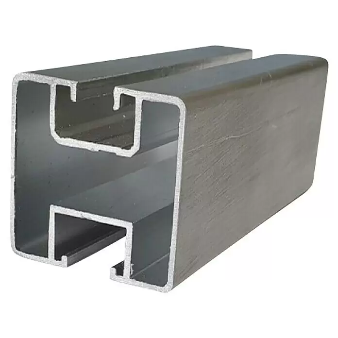 Absaar Montageschiene - Aluminium, Länge: 120 cm - Silbernes Aluminium-Doppelkanal-Strangpressprofil für Bau- und Montageanwendungen.