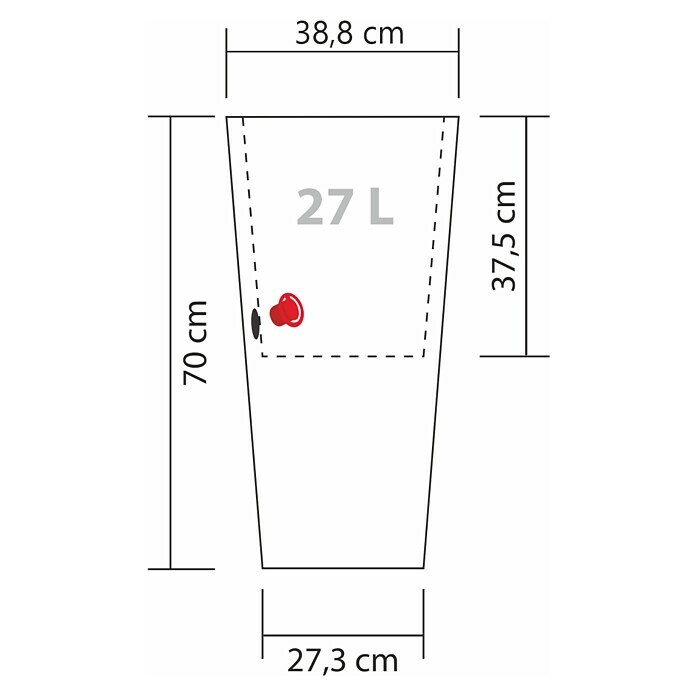 Scheurich Pflanzsäule rund Coneo (Außenmaß (Ø x H): 38,8 x 70 cm, Kunststoff, Granitschwarz) | BAUHAUS