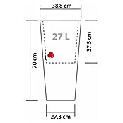 Scheurich Pflanzsäule rund Coneo (Außenmaß (Ø x H): 38,8 x 70 cm, Kunststoff, Granitschwarz) | BAUHAUS