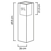 Scheurich Pflanzsäule eckig C-Cube (Außenmaß (L x B x H): 26 x 26 x 69,8 cm, Kunststoff, Grau) | BAUHAUS