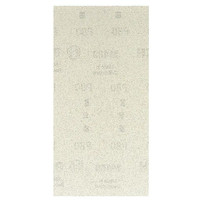 Bosch Expert Disco de lijado M480 - An x L: 93 x 186 mm, Grano: 80 mm - Primer plano de una alfombra beige con un patrón sutil, que evoca un ambiente acogedor y agradable.
