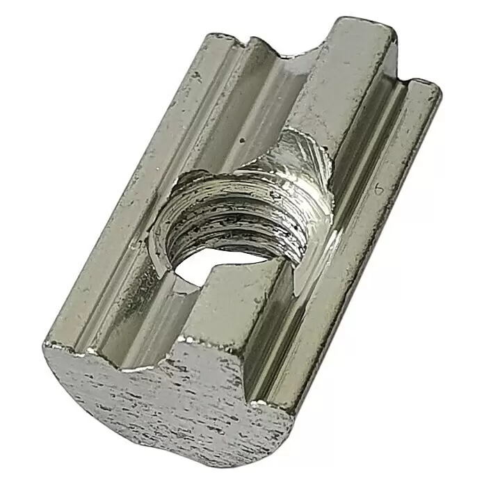 Absaar Nutenstein - Aluminium, Länge: 22 mm - Silberfarbene T-Nut mit Gewindebohrung zum Befestigen von Bauteilen in Profilen.