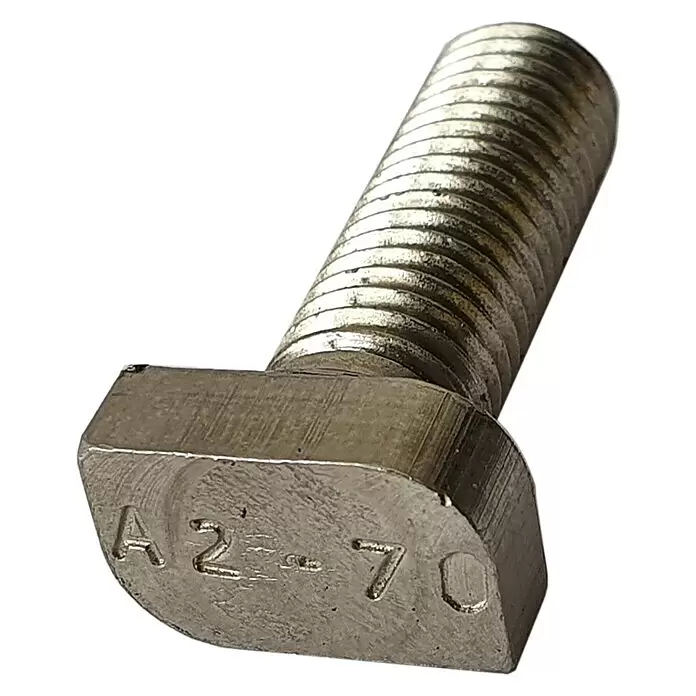 Absaar Hammerkopfschraube - Edelstahl, Länge: 17 mm - Silberne Metallschraube mit Sechskantkopf, markiert A2-70.
