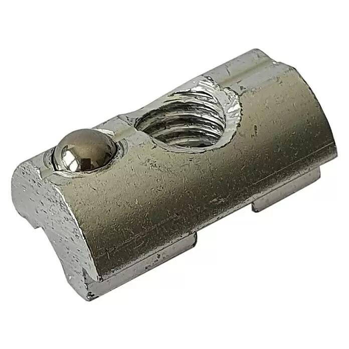Absaar Nutenstein - Aluminium, Länge: 22 mm - Metallische T-Mutter mit Gewindebohrung und integriertem Kugellager zum einfachen Einsetzen in Aluminiumprofile.