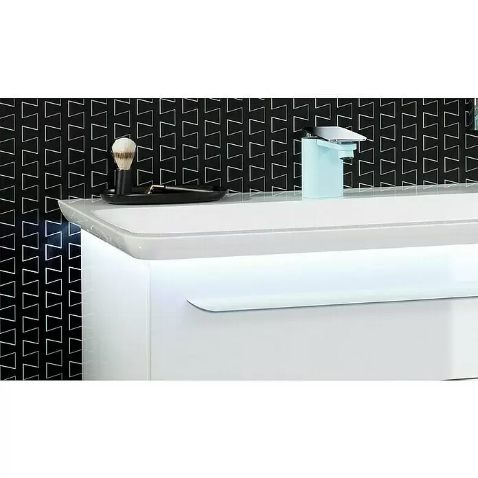 Lanzet M9 Einbauwaschbecken - 97,5 x 53,5 cm, Weiß, 1 Hahnloch - Detailaufnahme