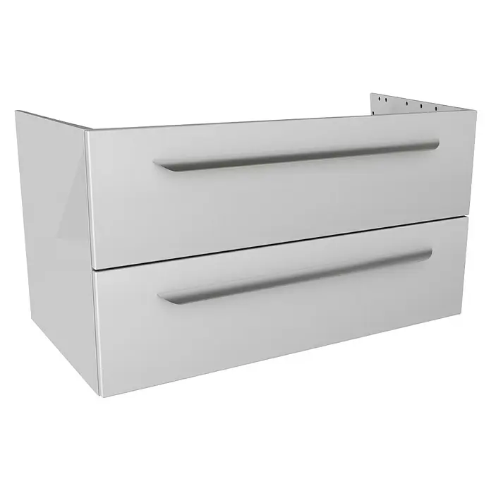 Lanzet M9 Badmöbel-Set M99W2 - 89,2 cm, Weiß - Elegantes Badezimmer-Waschbeckenunterschrank mit zwei Schubladen und modernen Griffen für ein stilvolles Badambiente.